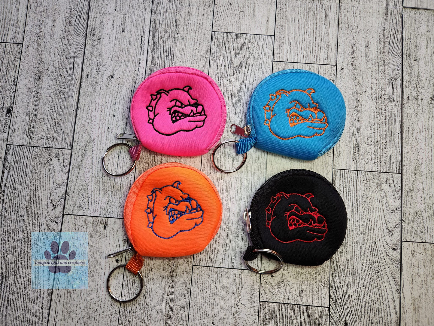 Bulldog Zipper Case Key Chain