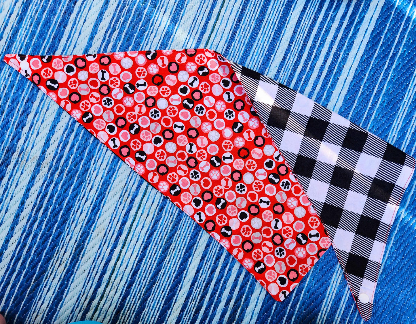 Collage with Black Check Dog Bandana