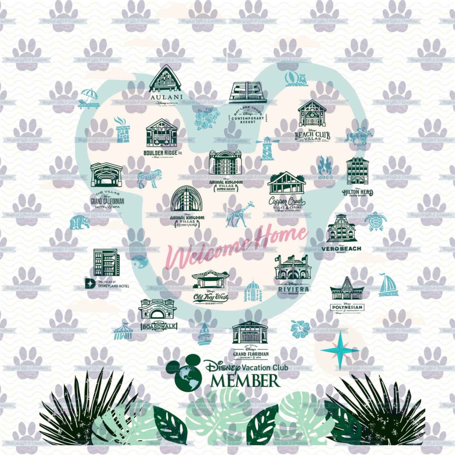 DVC Tropical Head Member Transparent PNG - Digital Download