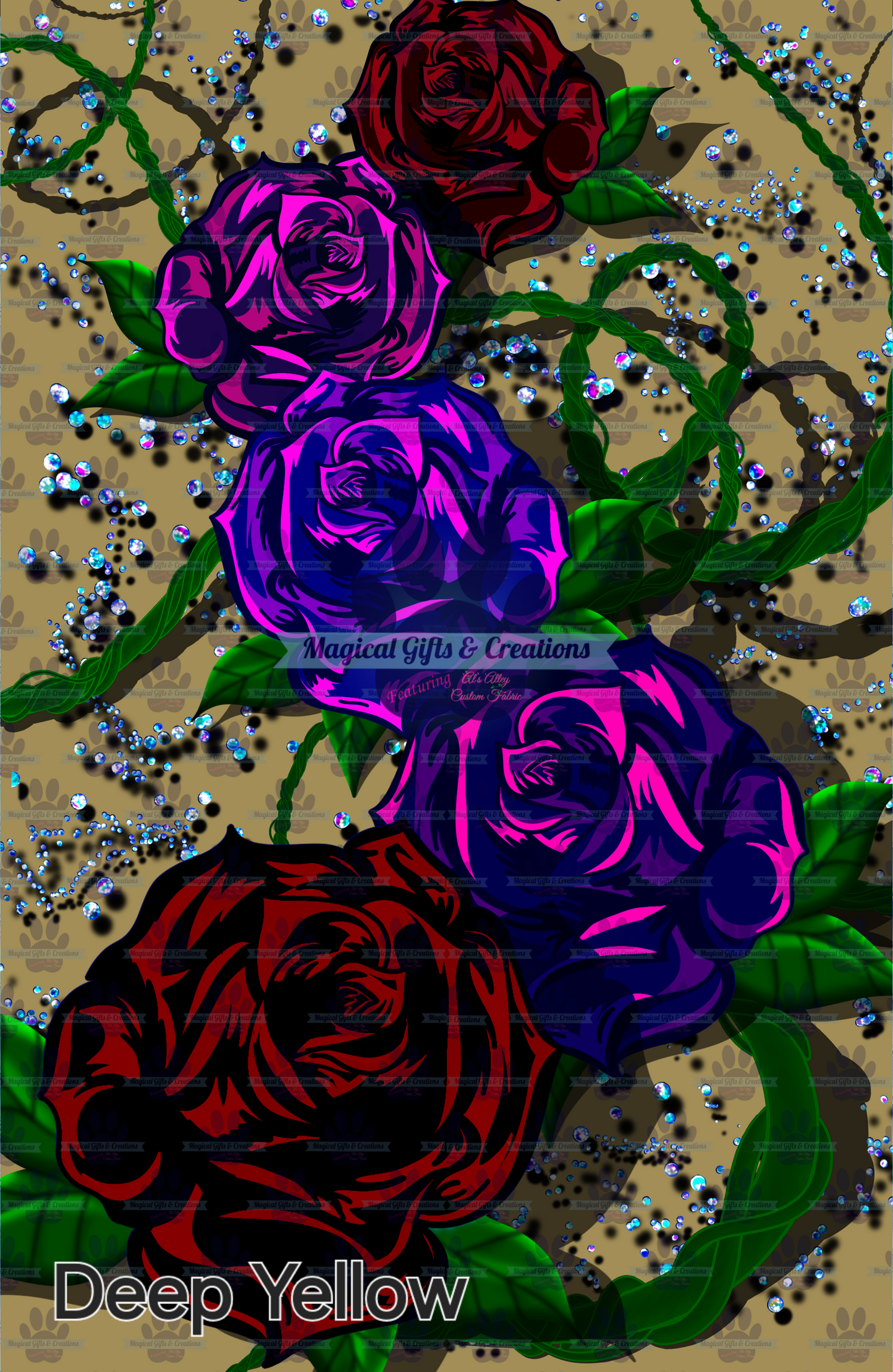 PREORDER Blinged Roses Maxi Panel