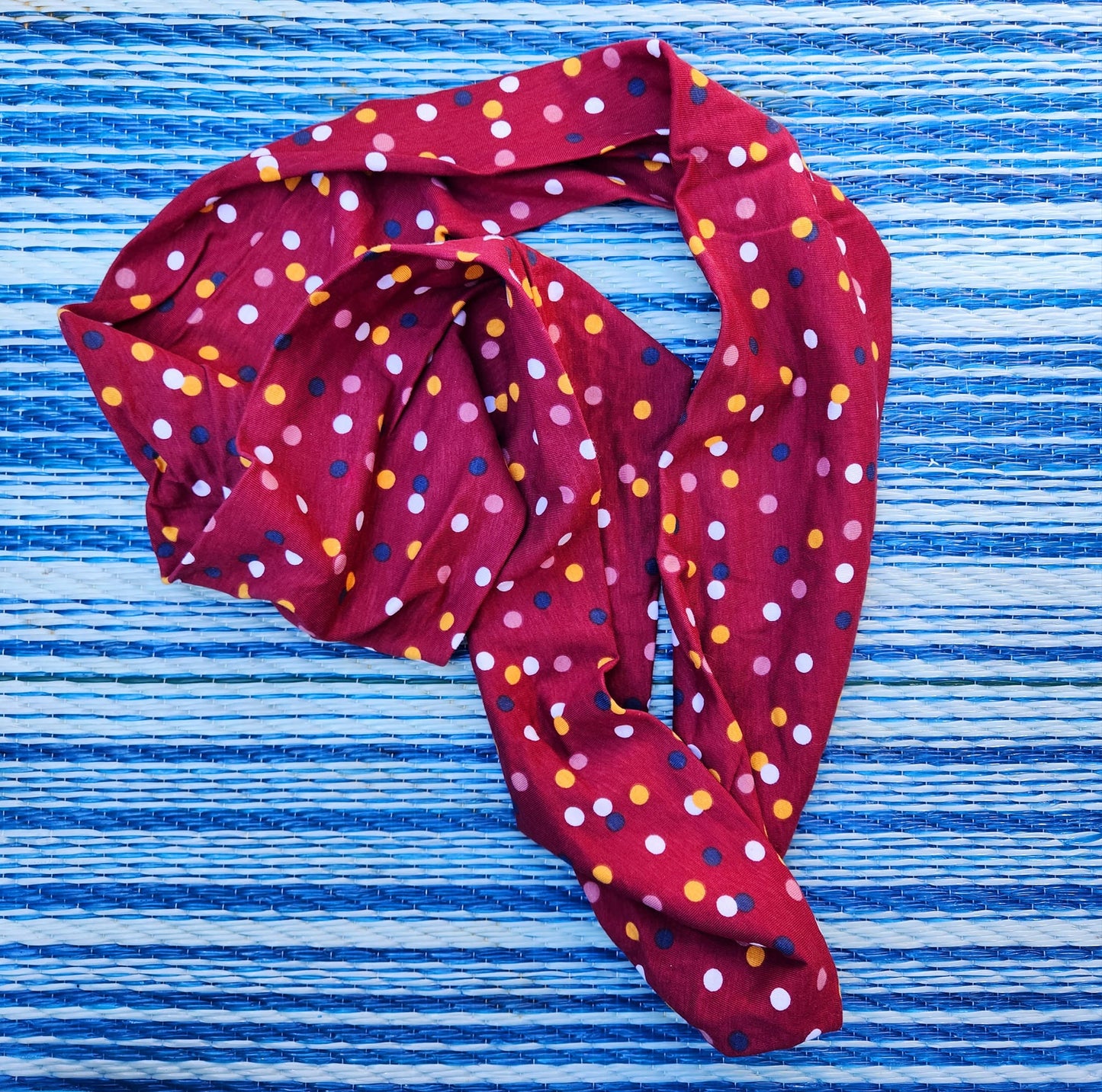 Polka Dot Maroon Infinity Scarf