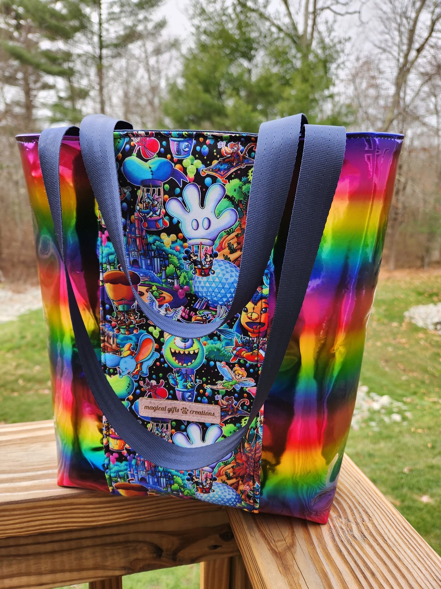 Rainbow Mouse Collage Tote