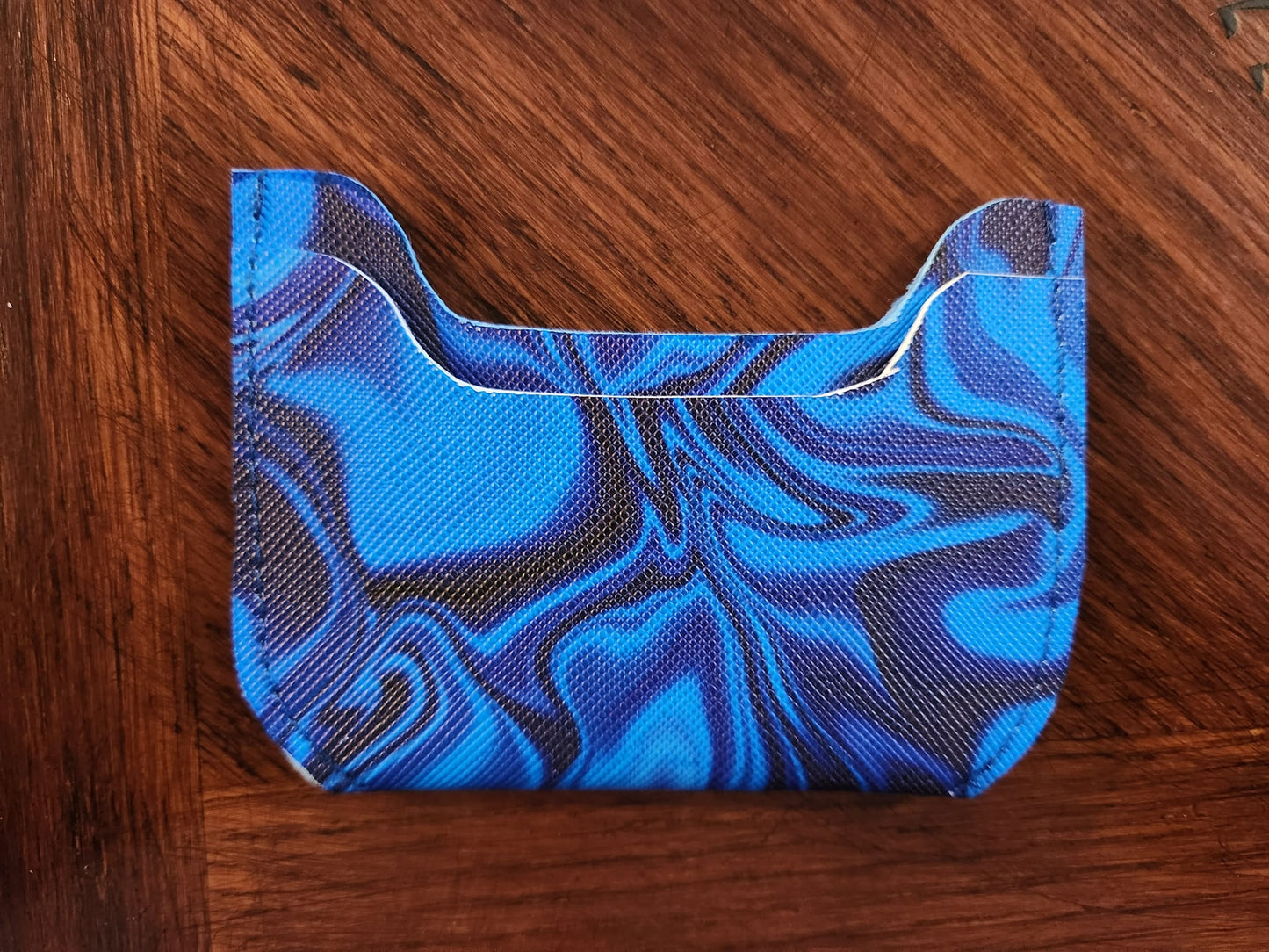 Dark Blue Liquid Satin Card Wallet