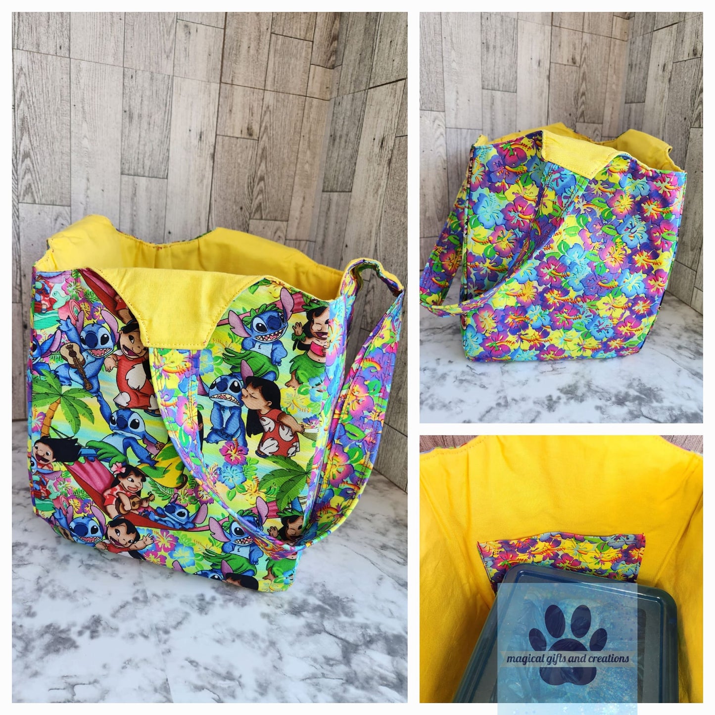 Experiment Collage Yellow Bucket Tote