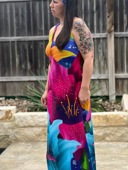 PREORDER Blinged Tropical Florals Maxi Panel