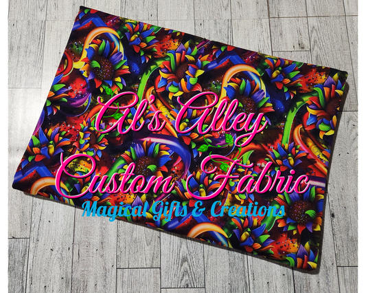 Psychedlic Sunflowers With Ribbon - Digital Download