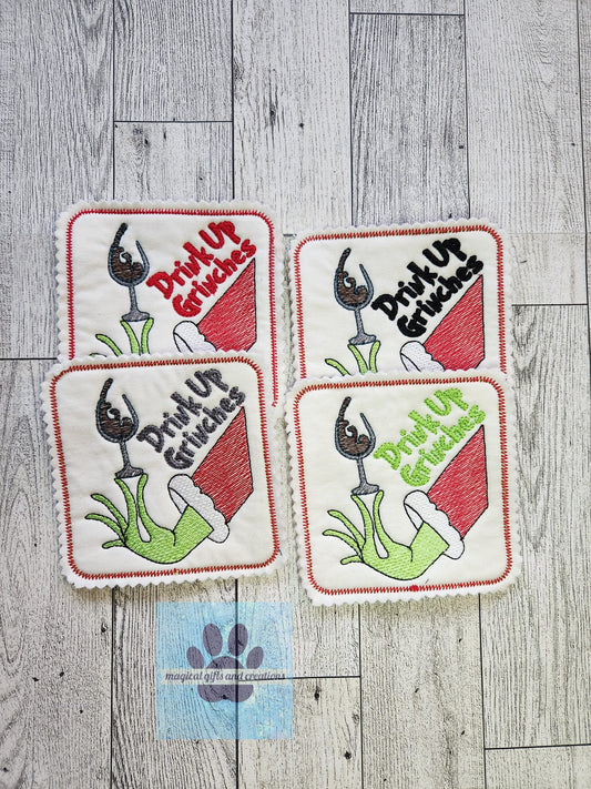 Grinch Coasters Set of 4