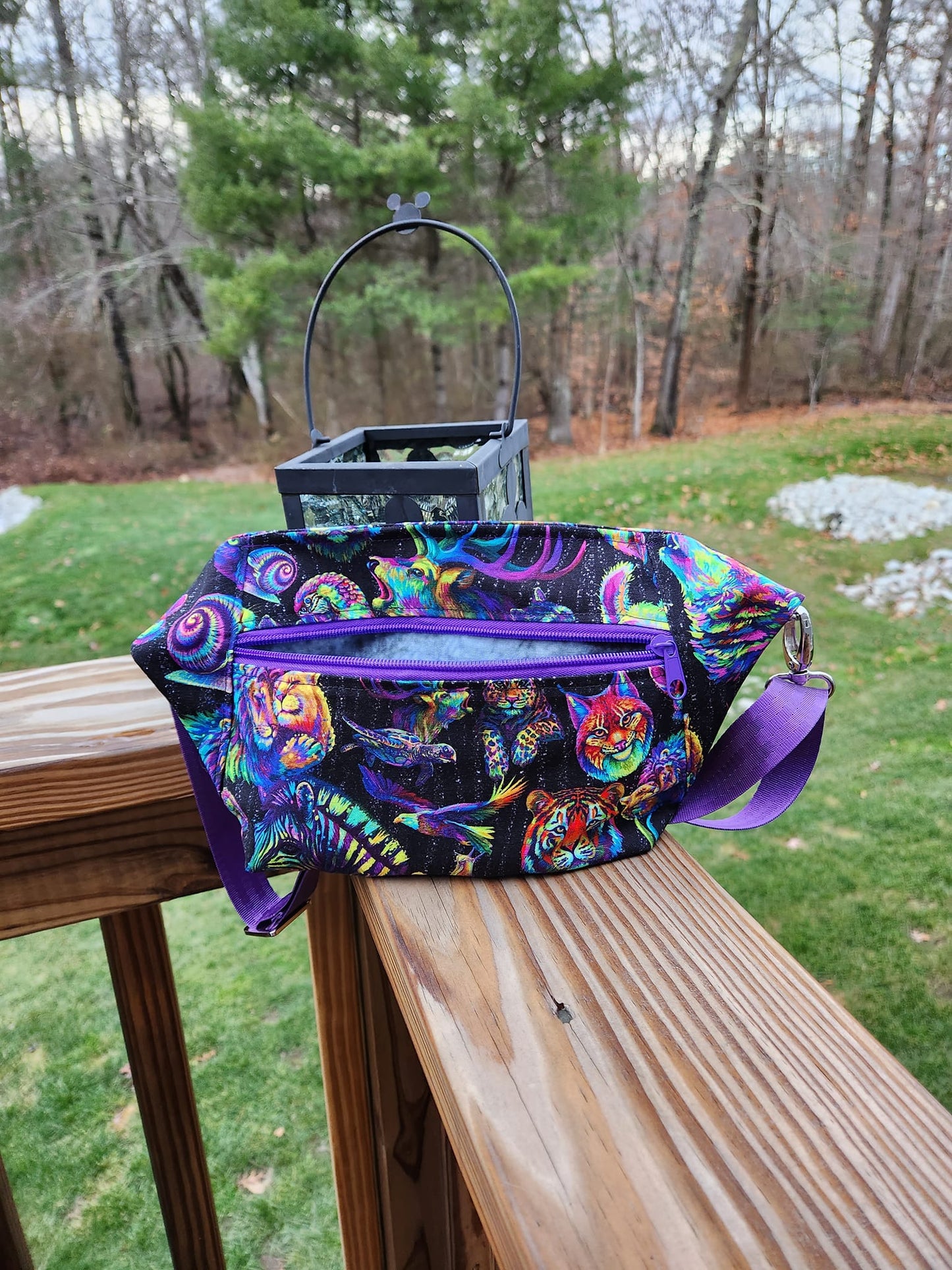 Neon Animals Purple Hip Bag