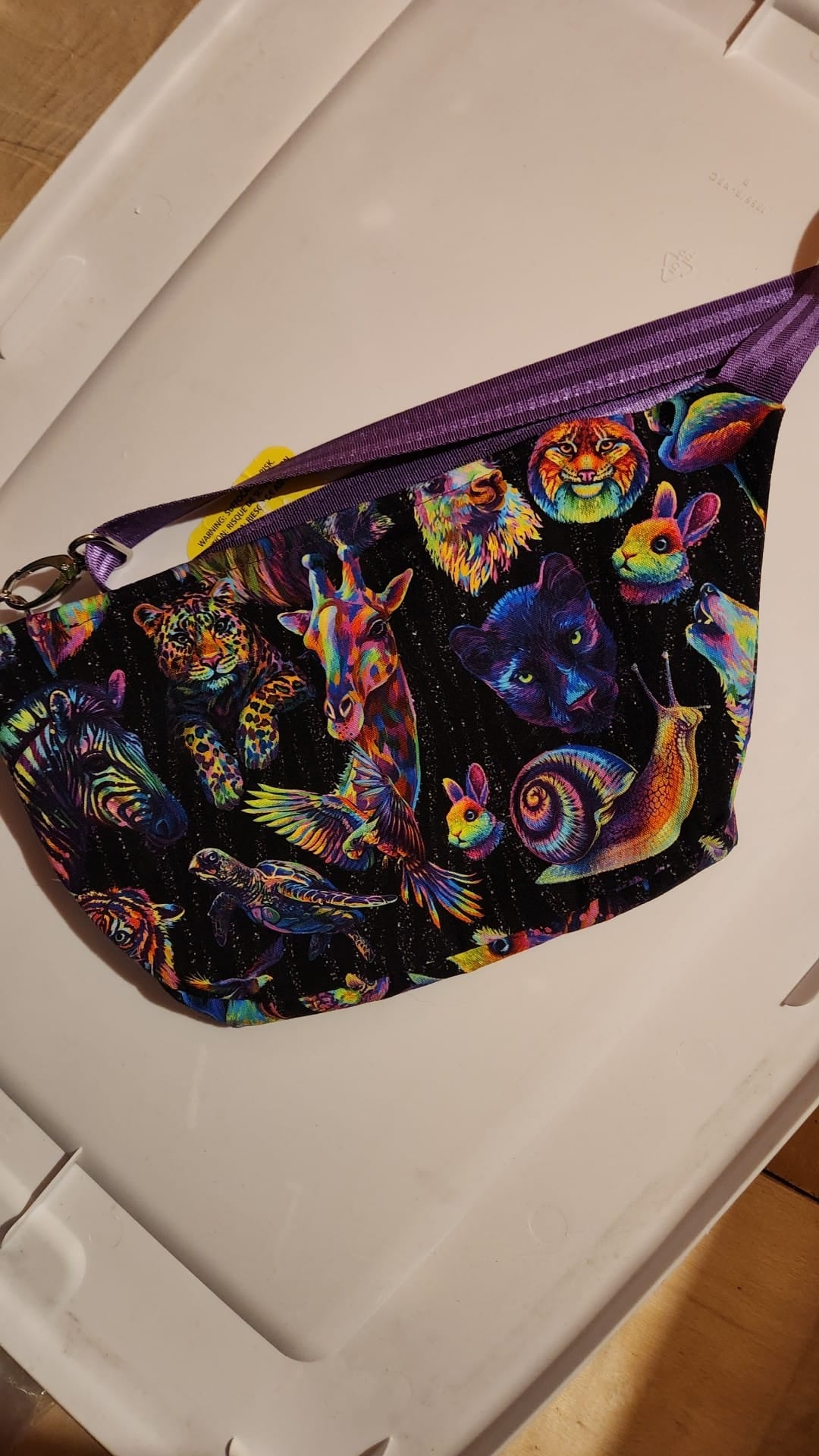 Neon Animals Purple Hip Bag