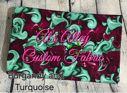 Liquid Gloss Burgandy and Turquoise - Digital Download
