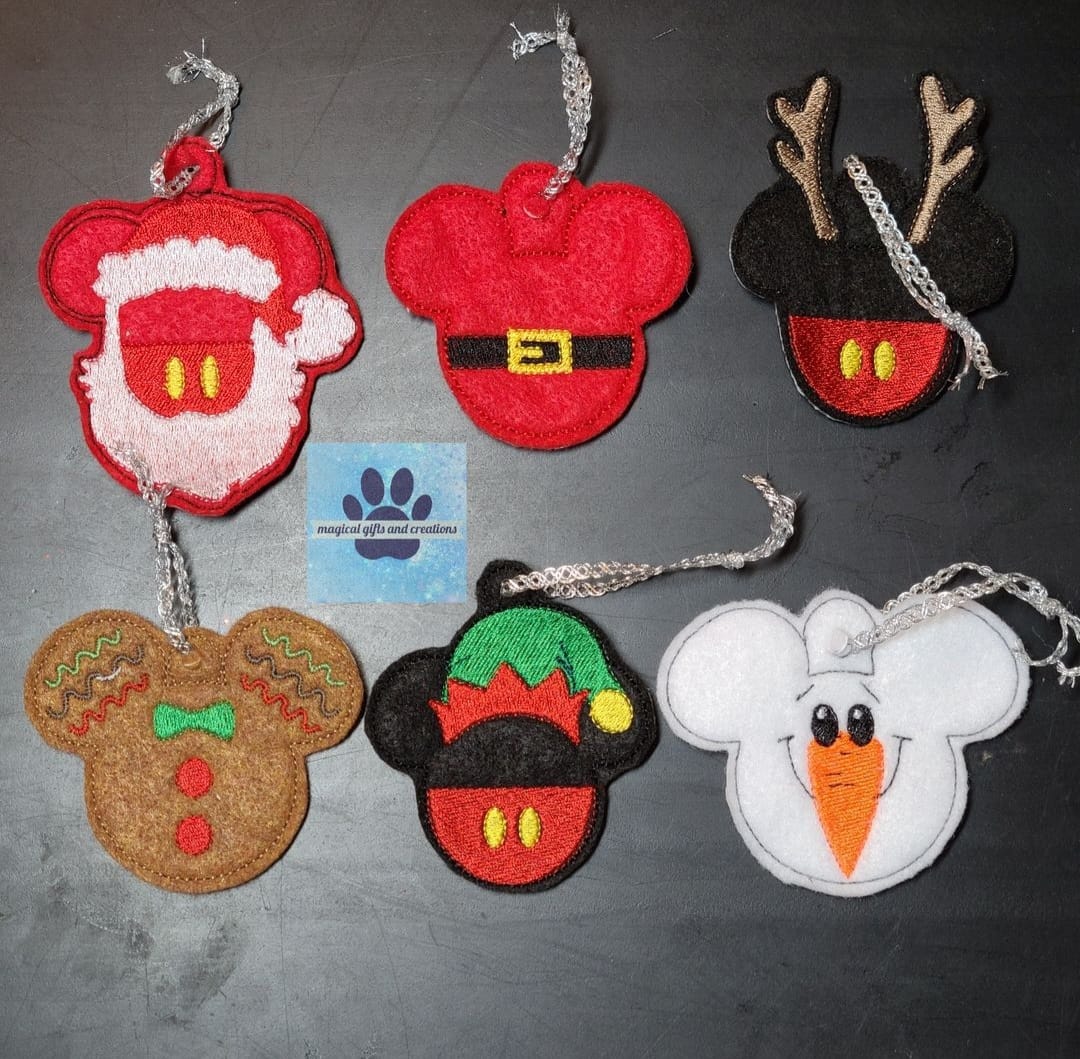 Christmas Mouse Felt Ornaments