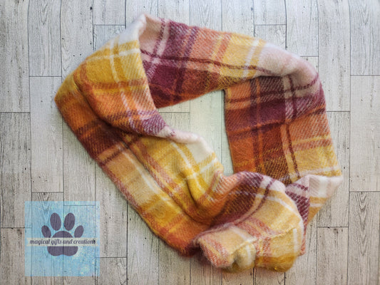 Autumn Plaid Fuzzy Infinity Scarf