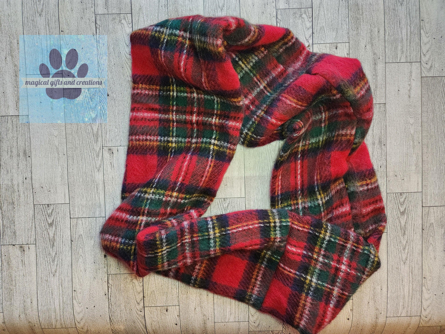 Holiday Plaid Fuzzy Infinity Scarf