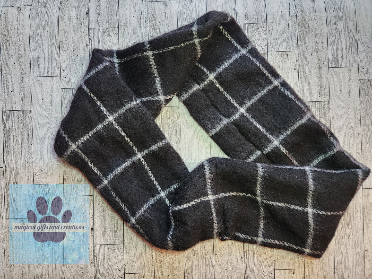 Black Plaid Fuzzy Infinity Scarf