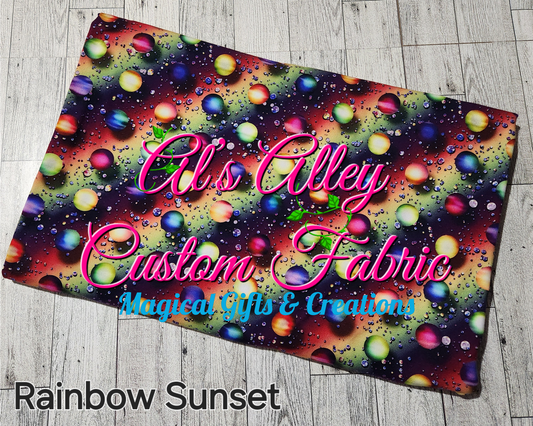 Glowing Orbs Rainbow Sunset - Digital Download