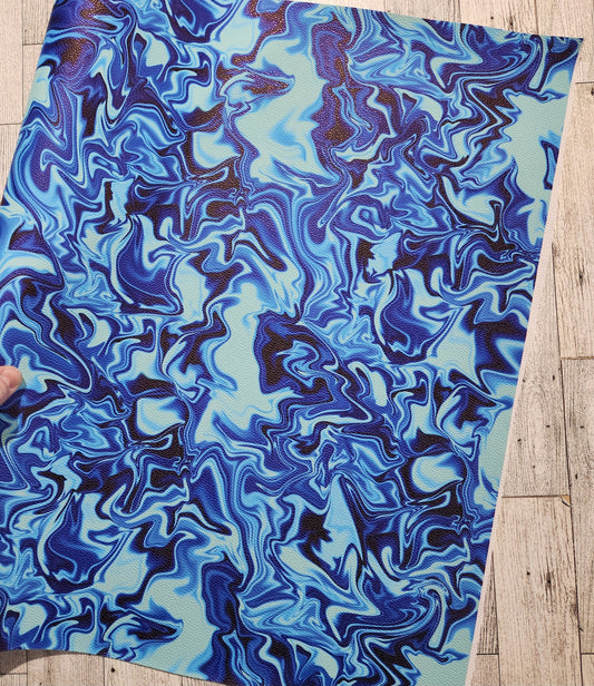 RETAIL Vinyl Pebbled Liquid Satin Mixed Blues