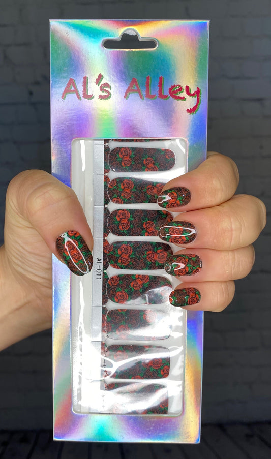 Nail Strips Lace Roses