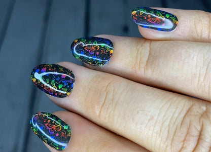 Nail Strips Rainbow Ombré Butterflies